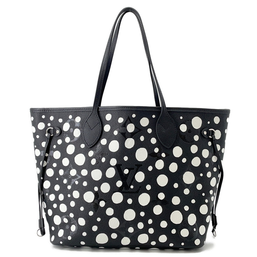 LOUIS VUITTON LV YK Neverfull Noir BlancM46390 Monogram Empreinte Leather Infinity Dot Size MM