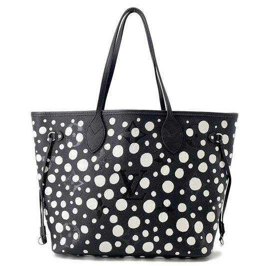 LOUIS VUITTON LV YK Neverfull Noir BlancM46390 Monogram Empreinte Leather Infinity Dot Size MM
