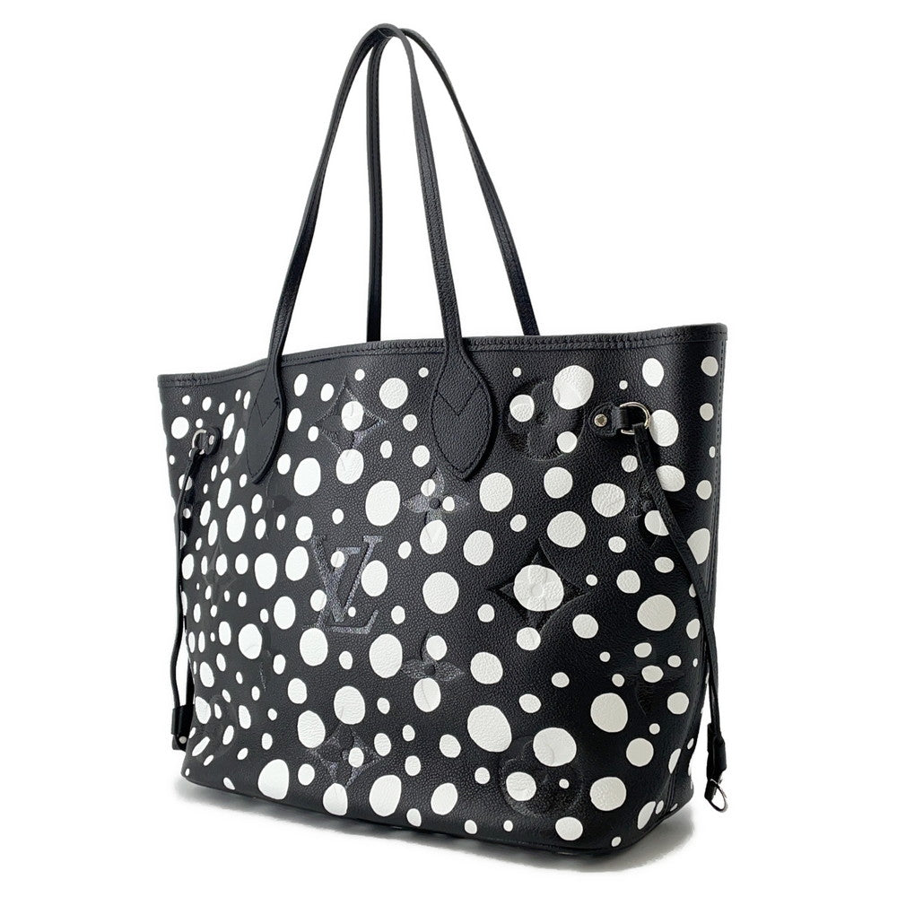 LOUIS VUITTON LV YK Neverfull Noir BlancM46390 Monogram Empreinte Leather Infinity Dot Size MM