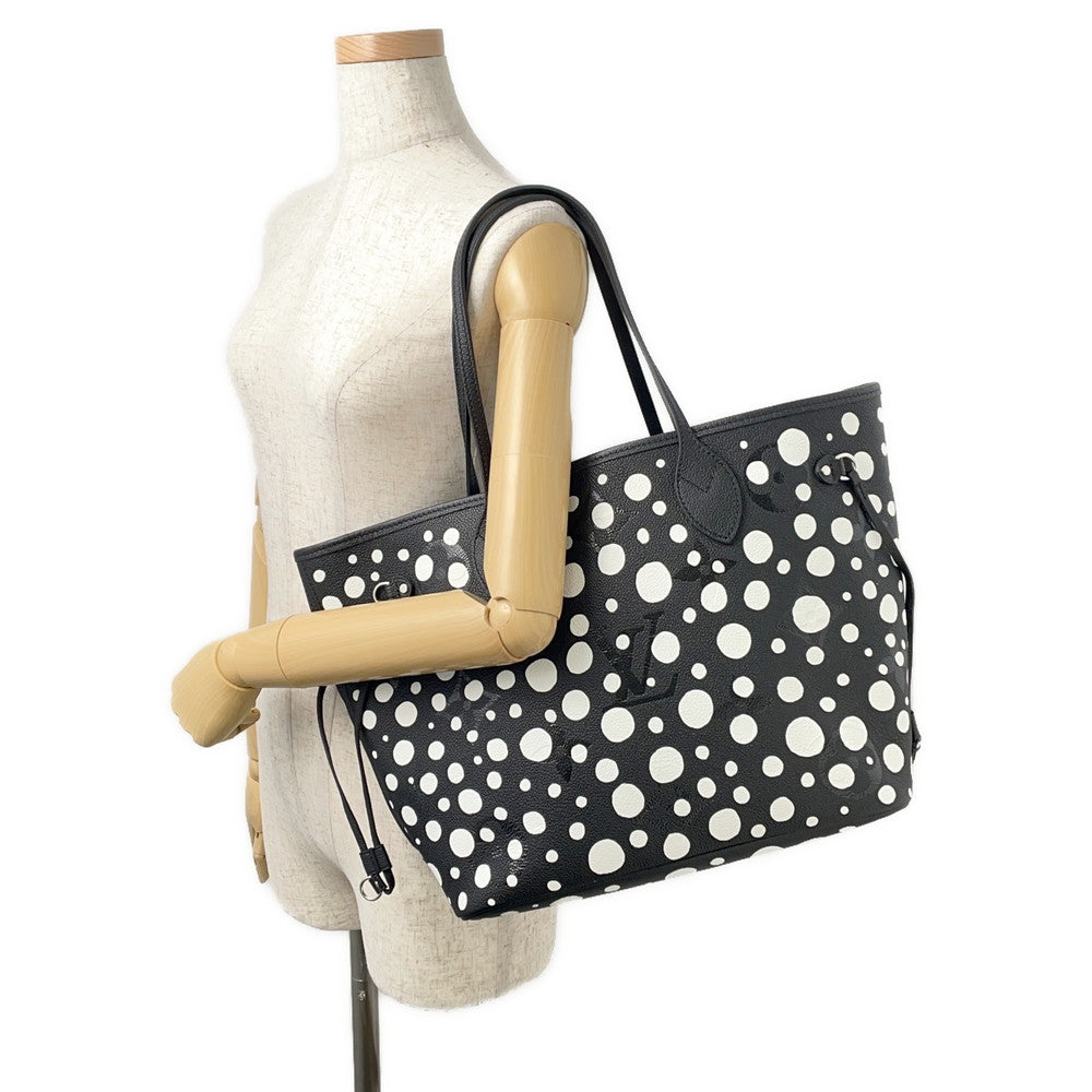 LOUIS VUITTON LV YK Neverfull Noir BlancM46390 Monogram Empreinte Leather Infinity Dot Size MM