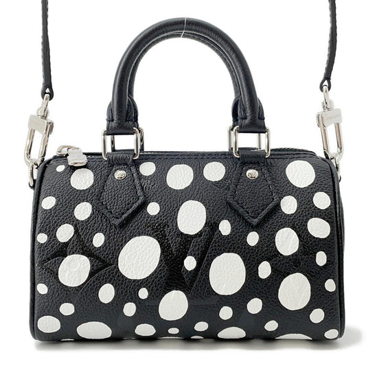 LOUIS VUITTON LV YK Nano Speedy Black WhiteM81910 Monogram Empreinte Leather Infinity Dot Size Nano