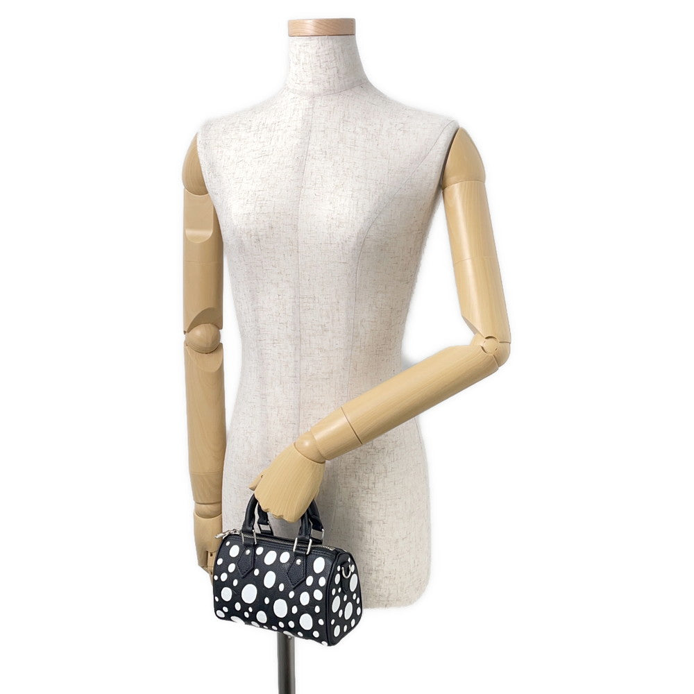 LOUIS VUITTON LV YK Nano Speedy Black WhiteM81910 Monogram Empreinte Leather Infinity Dot Size Nano