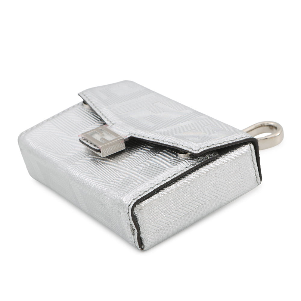 FENDI Nano Bucket Bag Charm Silver/Black7AS206 Leather