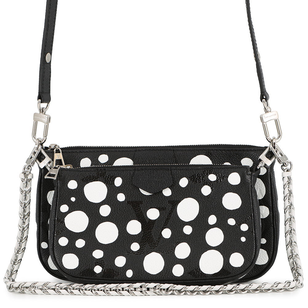 LOUIS VUITTON LV x YK Multi Pochette Accessoires NoirM46410 Monogram Empreinte Leather Infinity Dot