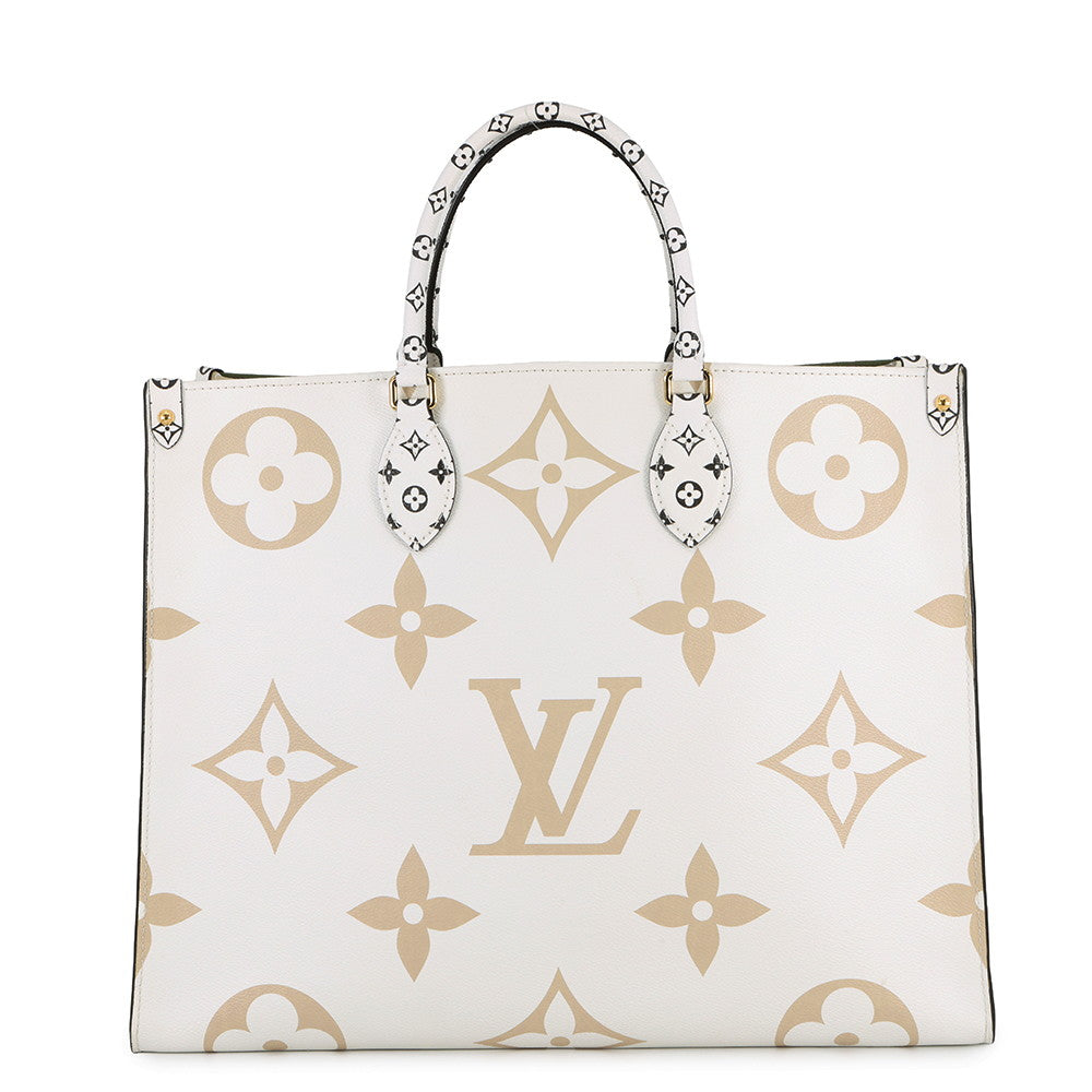 LOUIS VUITTON Onthego Creme Khaki BeigeM44571 Monogram Giant Size GM