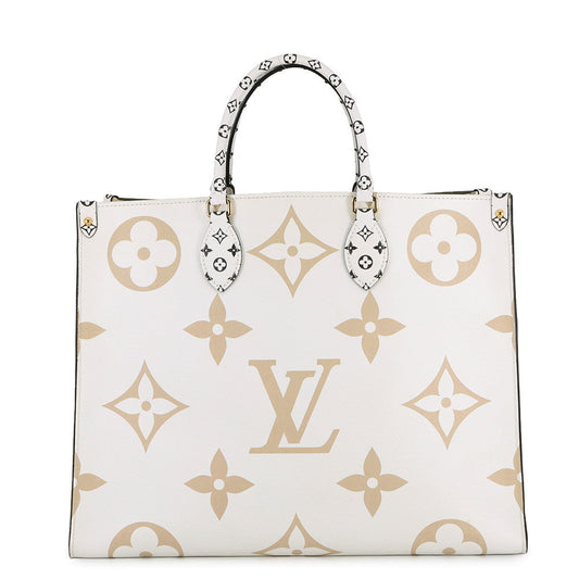 LOUIS VUITTON Onthego Creme Khaki BeigeM44571 Monogram Giant Size GM