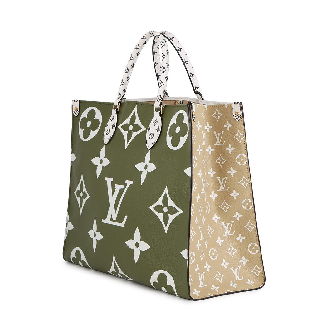 LOUIS VUITTON Onthego Creme Khaki BeigeM44571 Monogram Giant Size GM