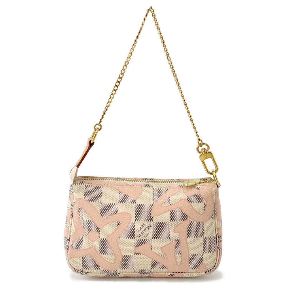 LOUIS VUITTON Mini Pochette Accessoires PinkN60051 Damier Azur Tahiti