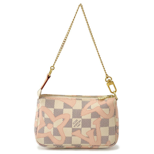 LOUIS VUITTON Mini Pochette Accessoires PinkN60051 Damier Azur Tahiti