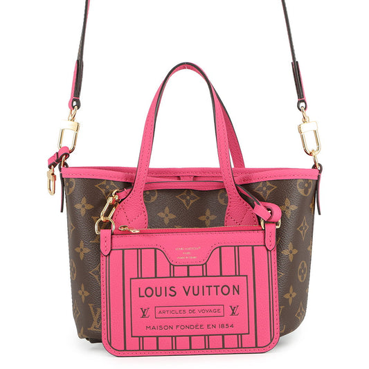 LOUIS VUITTON Neverfull Inside Out Rose Buffalo Pondichery LeatherM12106 Monogram Grain Leather Size BB