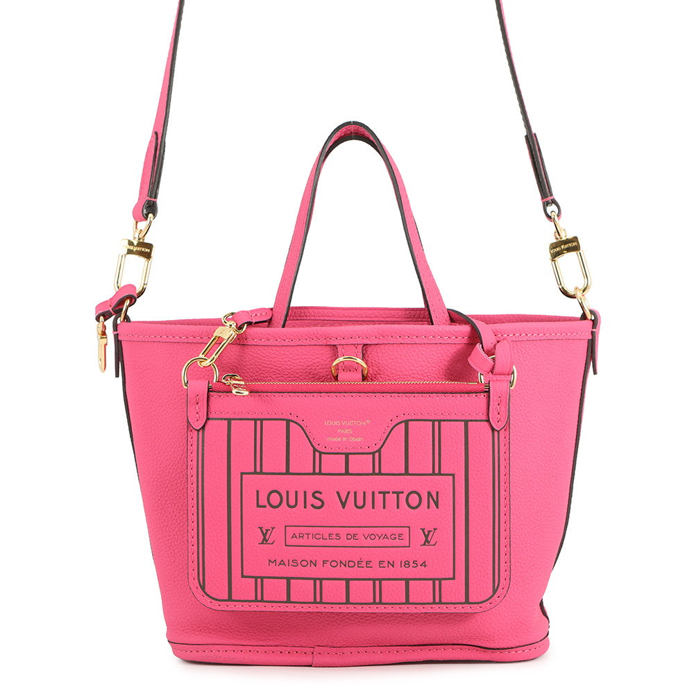 LOUIS VUITTON Neverfull Inside Out Rose Buffalo Pondichery LeatherM12106 Monogram Grain Leather Size BB