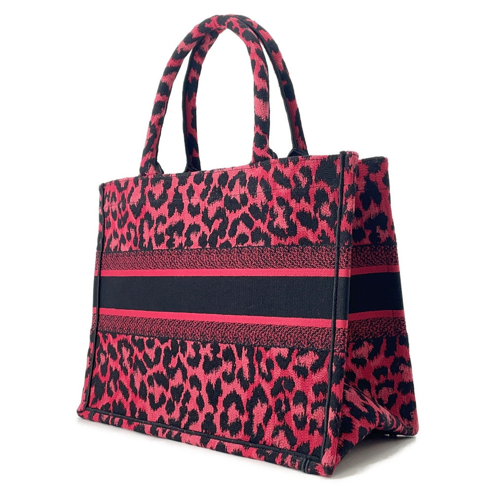 Dior Book Tote Leopard Pink/BlackM1296ZRHM Canvas Size Medium