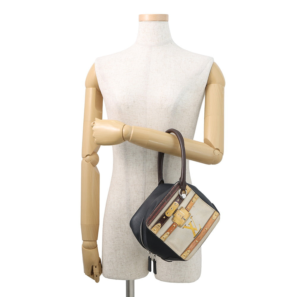 LOUIS VUITTON Square bag Navy Beige BrownM52350 Monogram trompe l oeil