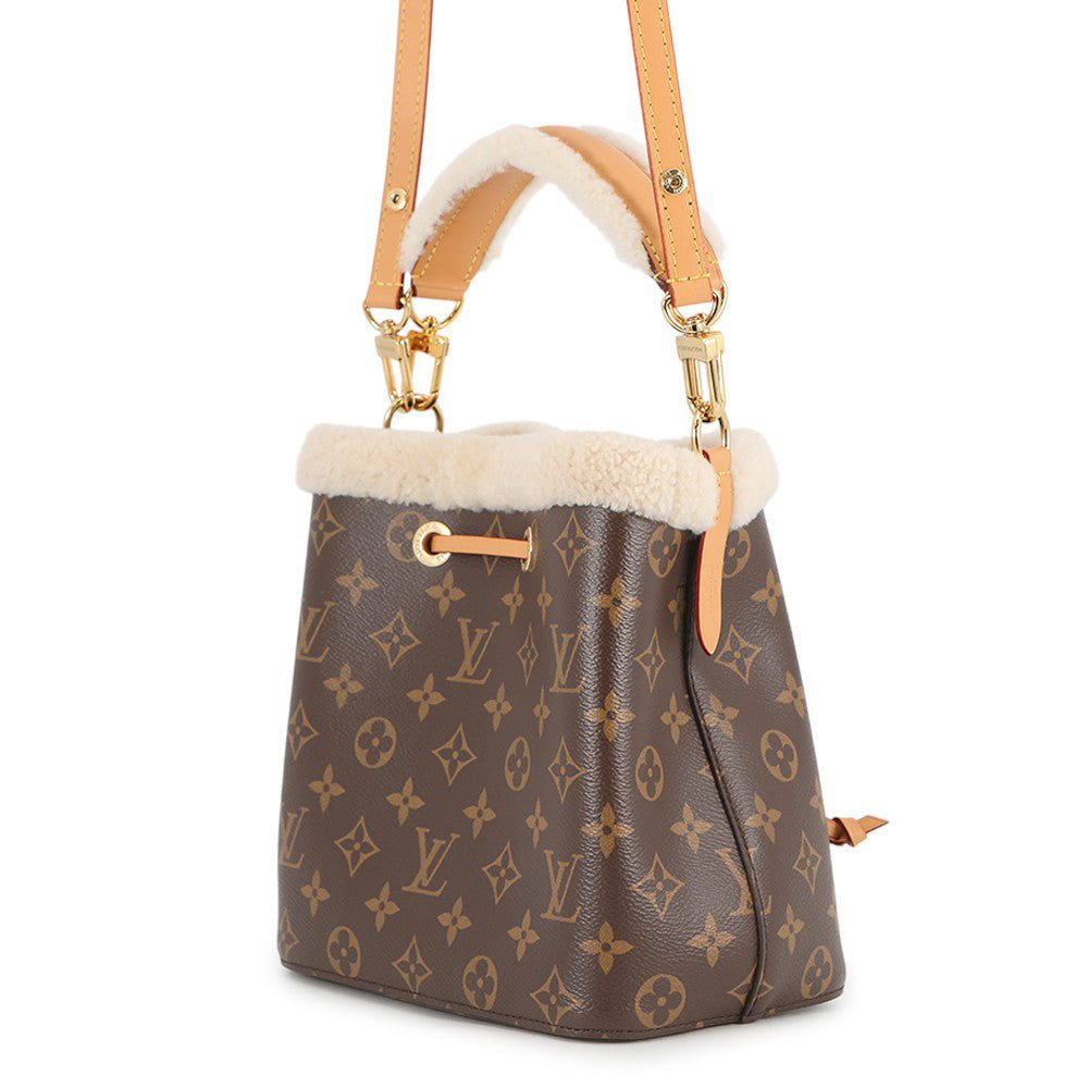 LOUIS VUITTON Neonoe BrownM46319 Monogram Shearling Size BB