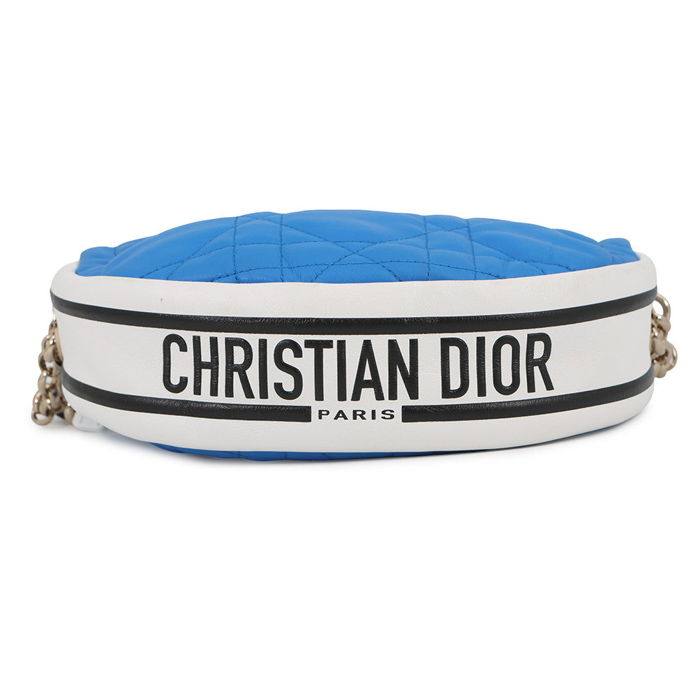 Dior Macrocannage Vibe Hobo Bag Blue/WhiteM7200ODDO Lambskin Size Small