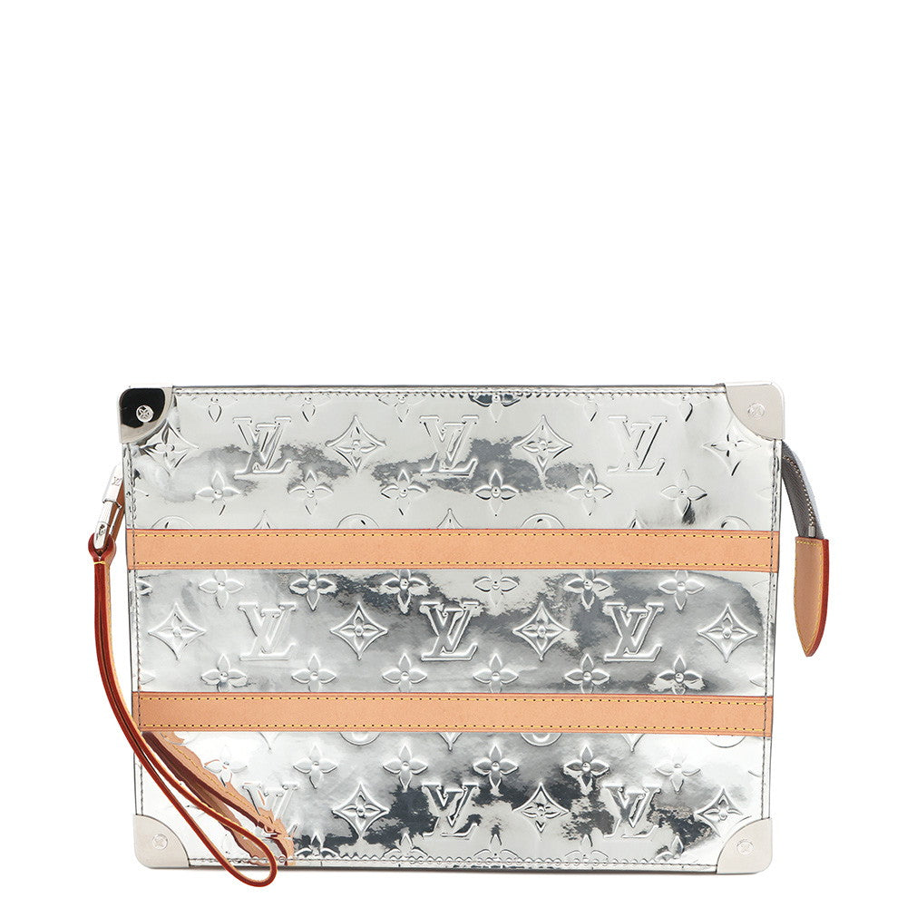 LOUIS VUITTON Trunk Pochette Silver GrayM80807 Monogram Mirror