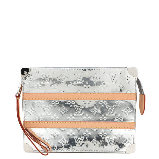LOUIS VUITTON Trunk Pochette Silver GrayM80807 Monogram Mirror