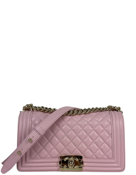 Chanel 2025 Pink Caviar Medium Boy Bag