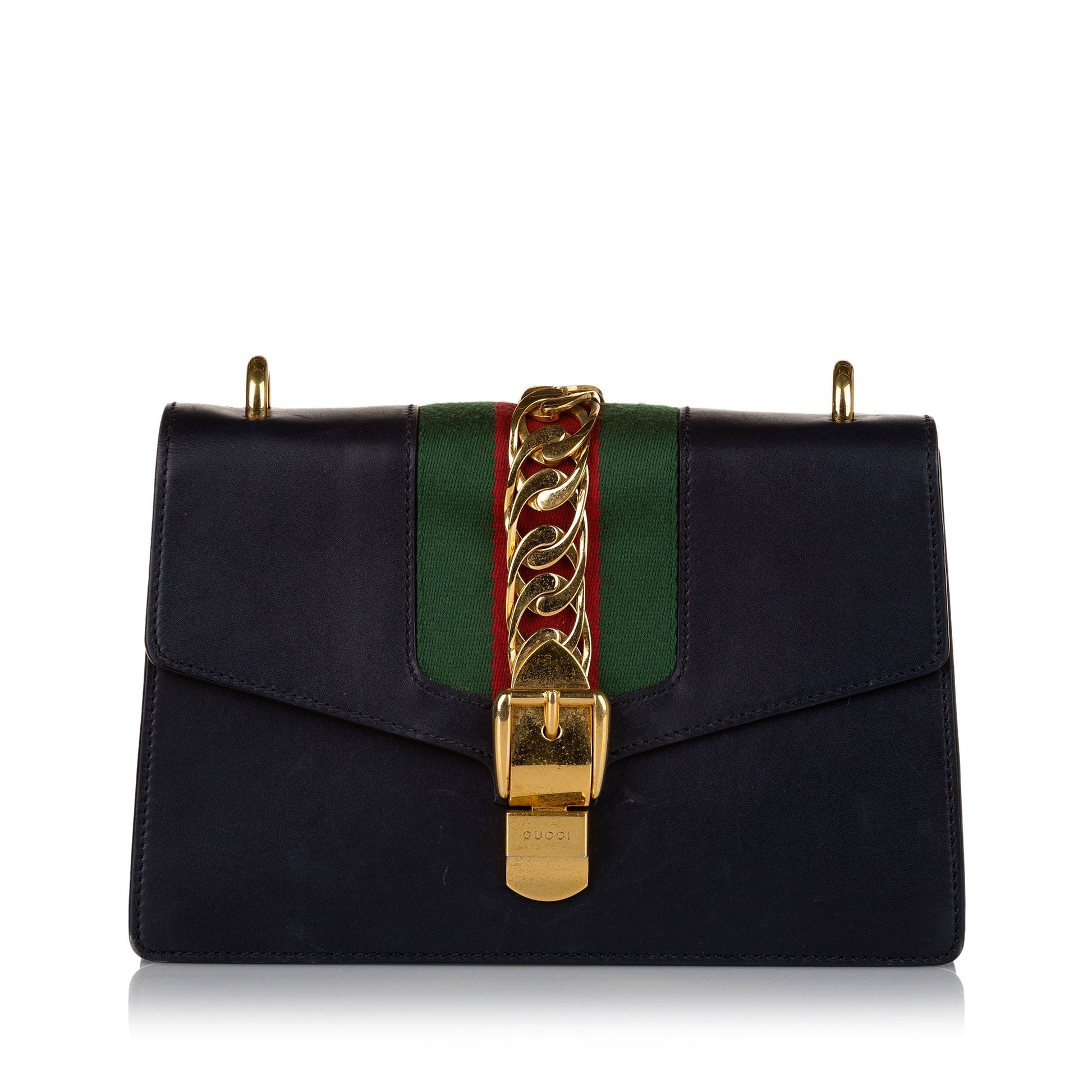 Gucci Sylvie Black Leather Shoulder Bag Style 1