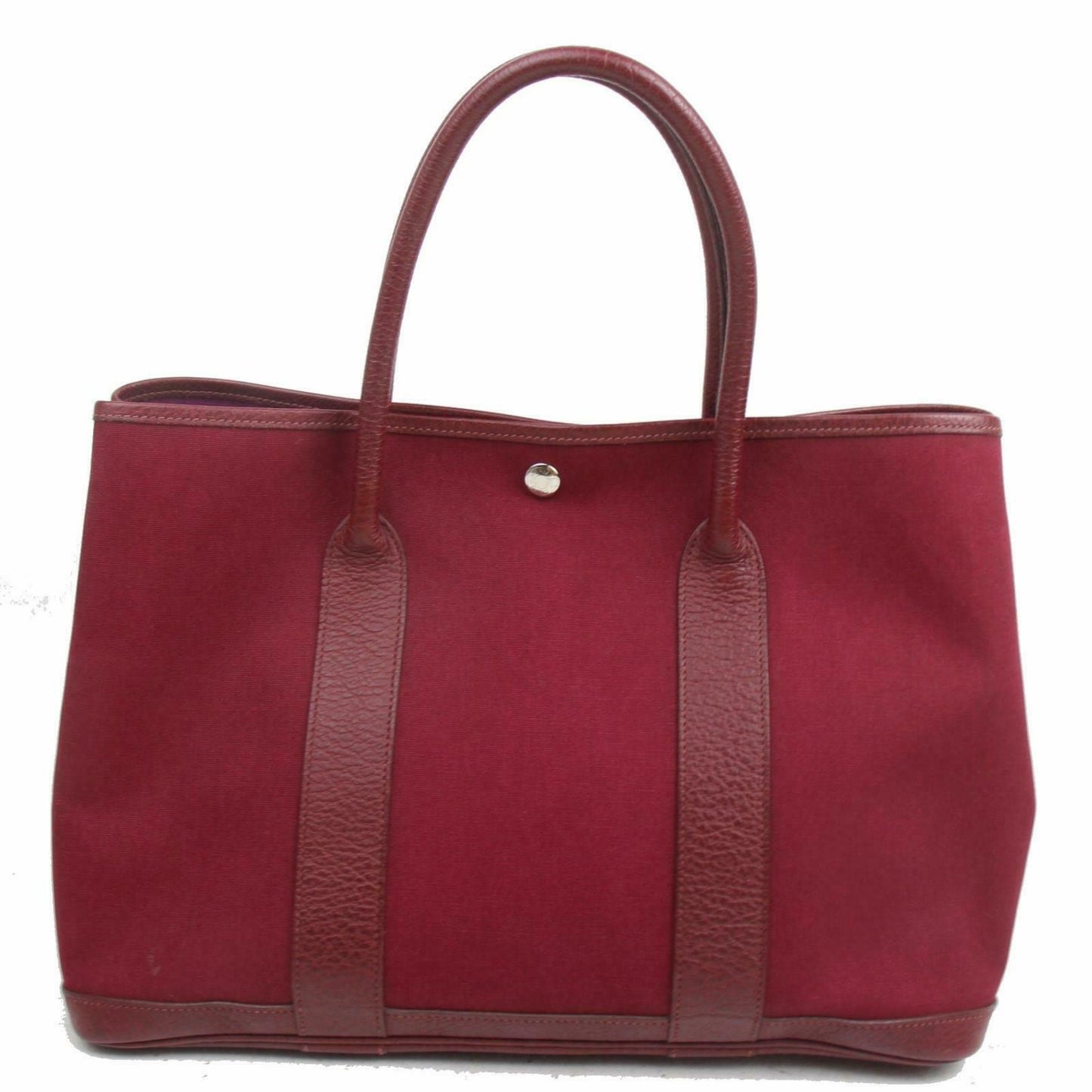 Luxury Hermes Tote Bag Garden Party Pm Red Canvas ( -15898)