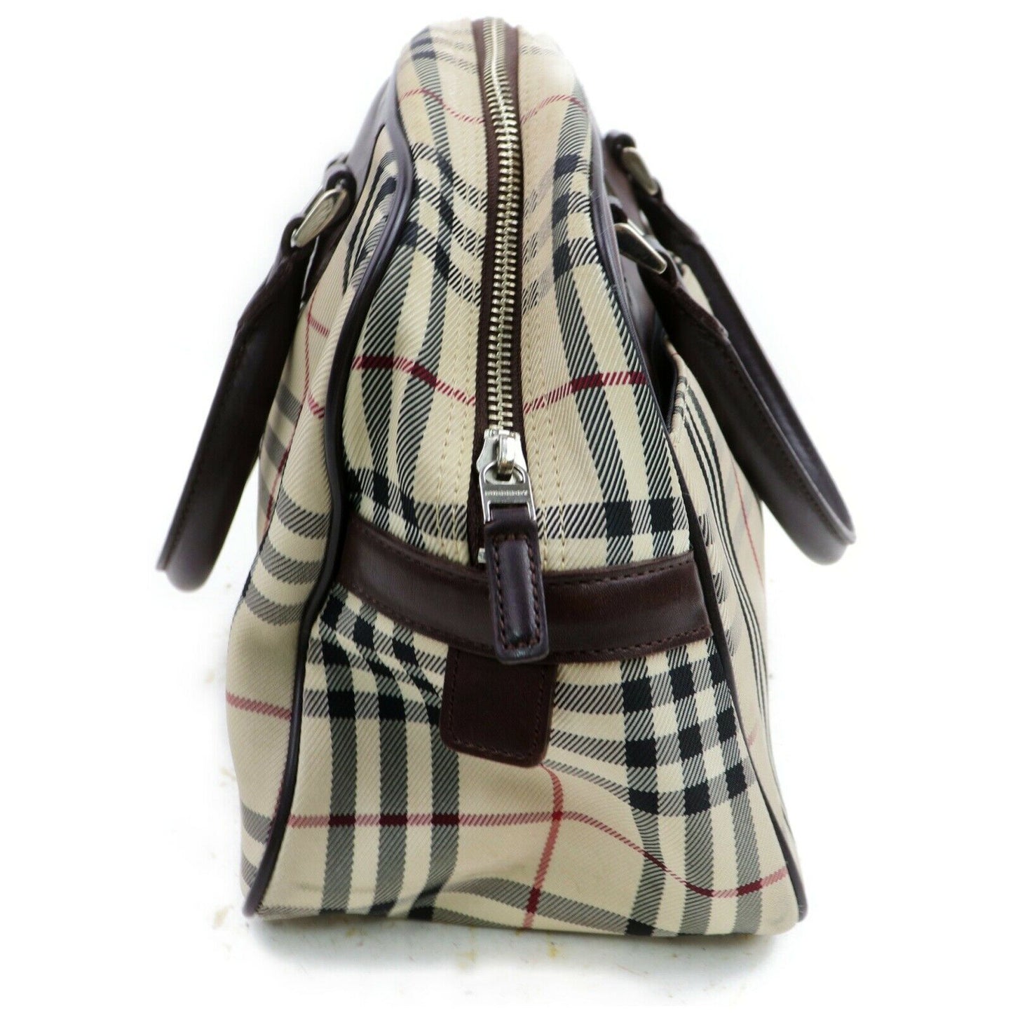 Burberry London Hand Bag Brown Nylon (SHC7-10244)