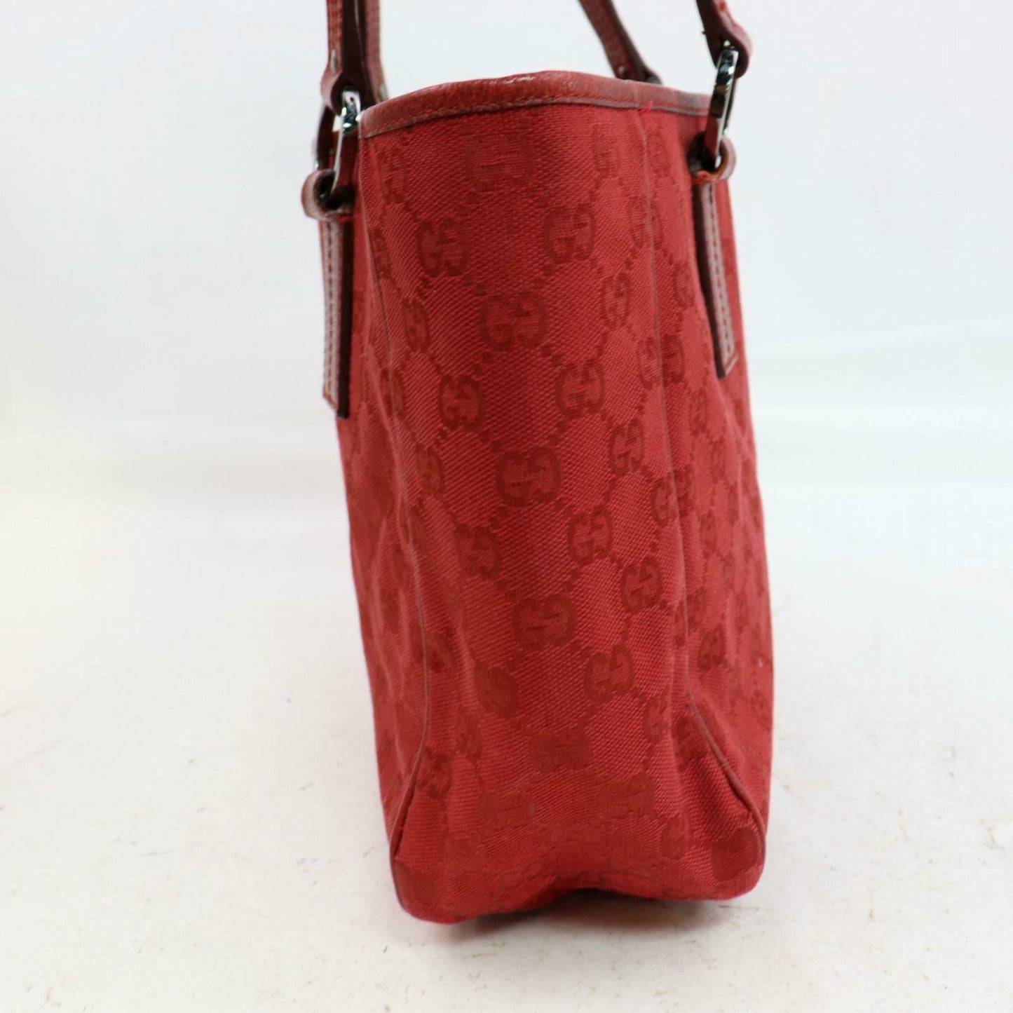 Gucci Brown Leather Canvas Tote Style 42