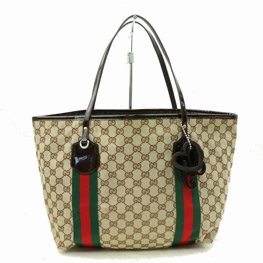 Gucci Red Leather Canvas Tote Style 6