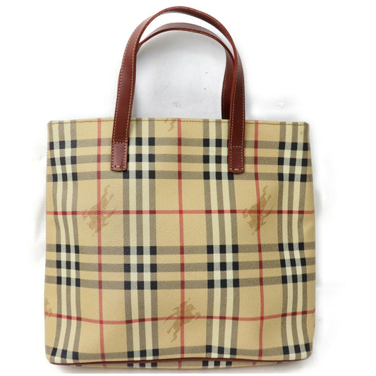 Burberry London Hand Bag Beige PVC (SHC7-10901)
