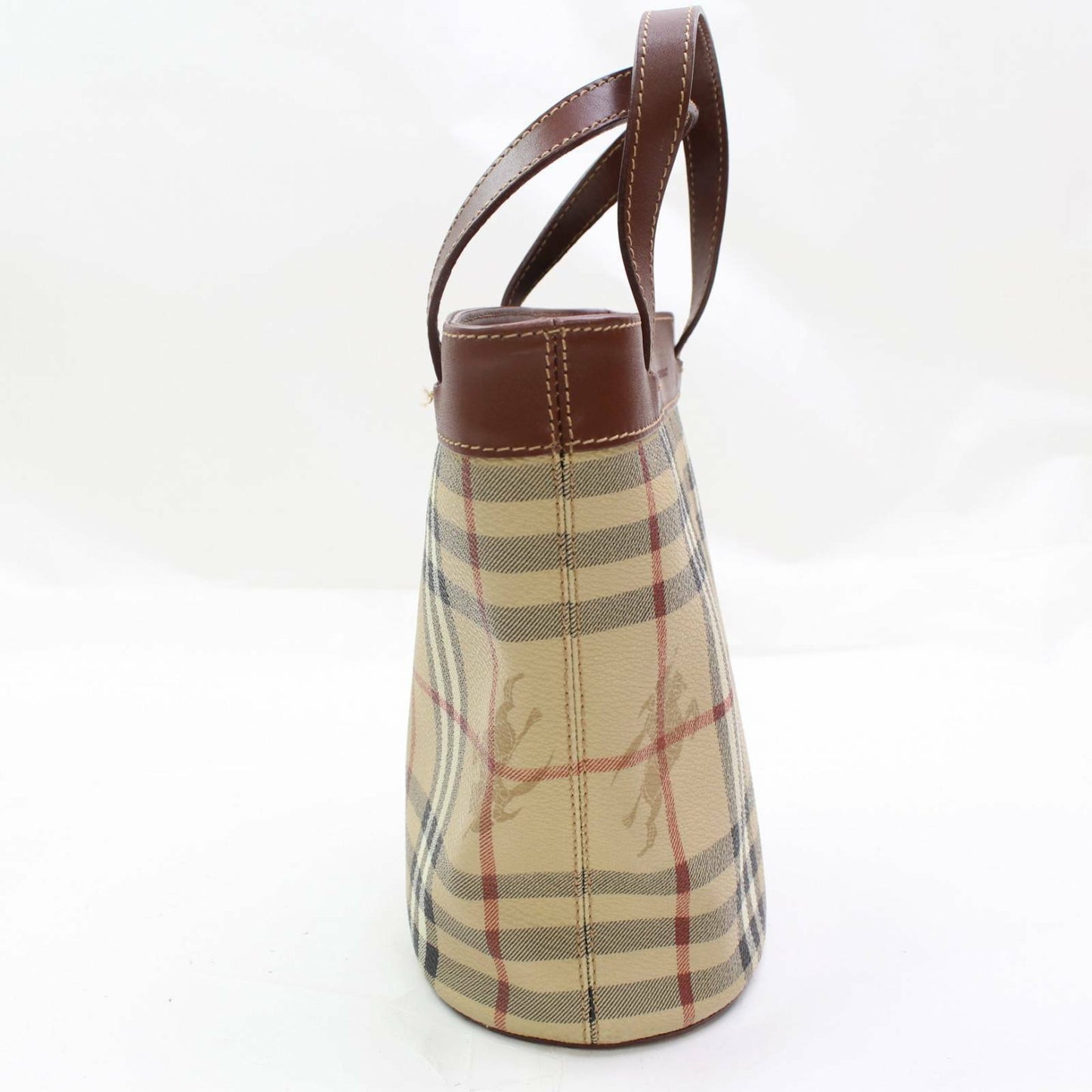 Burberry London Hand Bag Light Brown PVC (SHC1-14436)