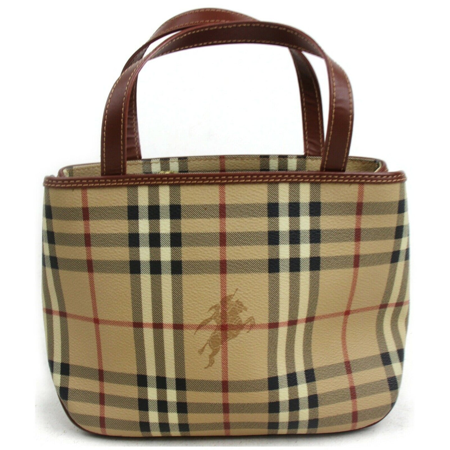 Burberry London Hand Bag Beige PVC (SHC7-10025)