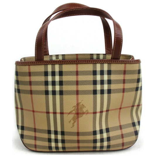 Burberry London Hand Bag Beige PVC (SHC7-10025)
