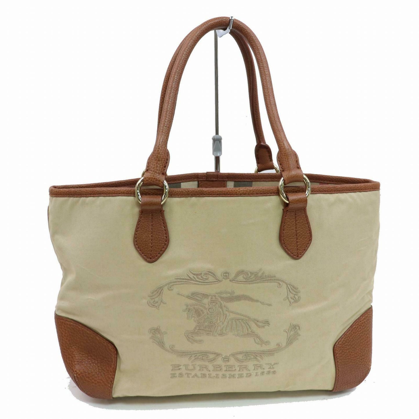 Burberry Hand Bag Beige Canvas (SHC7-10980)