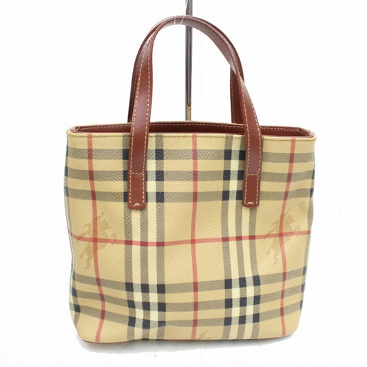 Burberry Hand Bag Beige PVC (SHC1-14328)