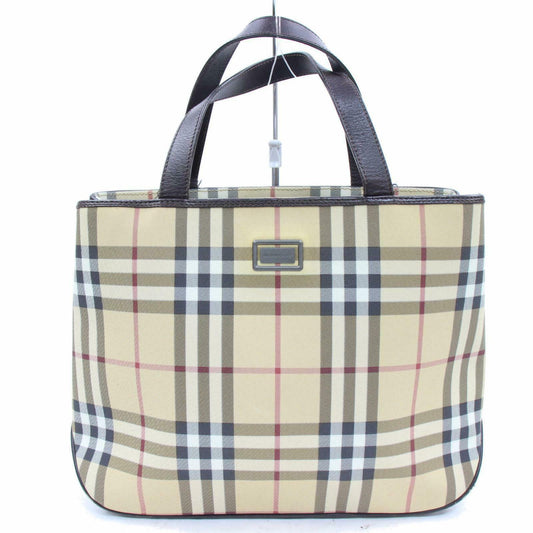 Burberry London Hand Bag Brown PVC (SHC1-14603)