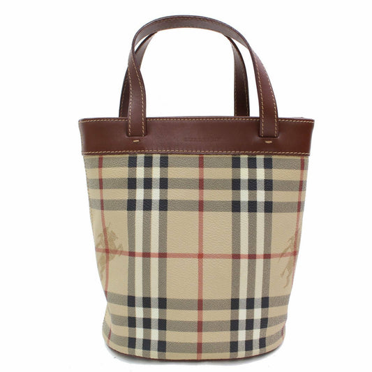 Burberry London Hand Bag Light Brown PVC (SHC1-14436)