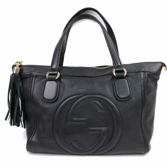 Gucci Black Leather Tote Style 21