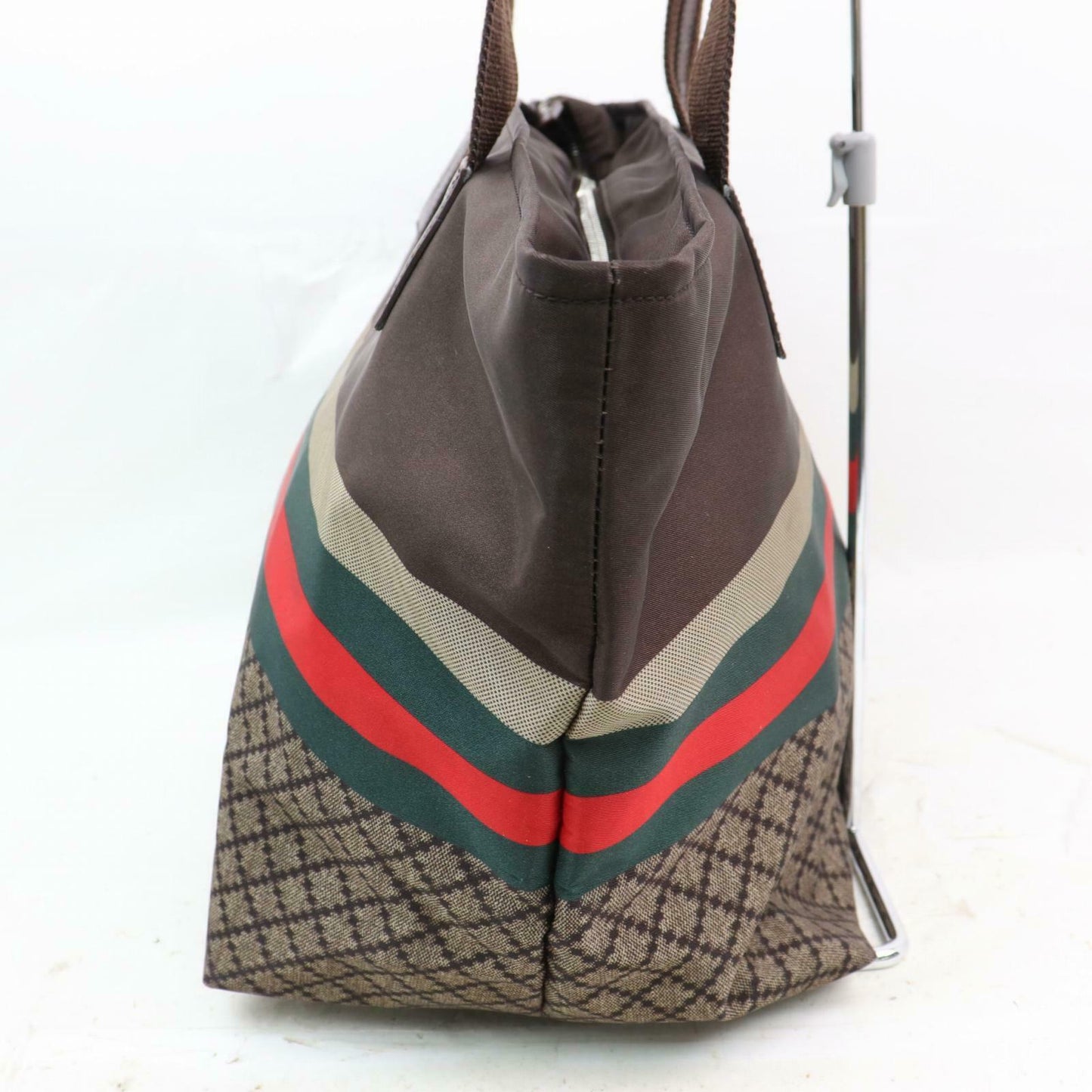 Gucci Blue Leather Nylon Tote