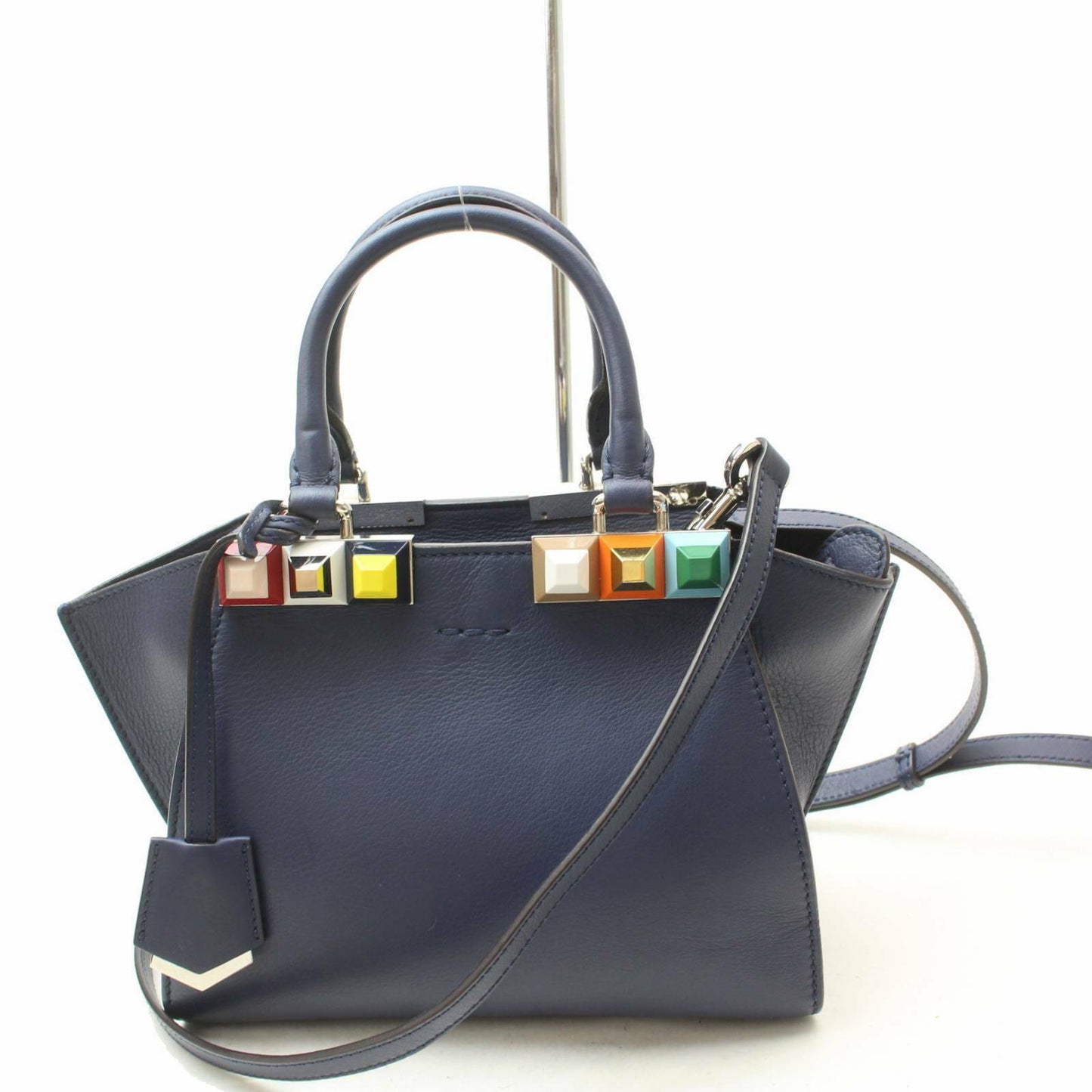Fendi Hand Bag Mini 3 Jours Blue Leather (SHC1- )