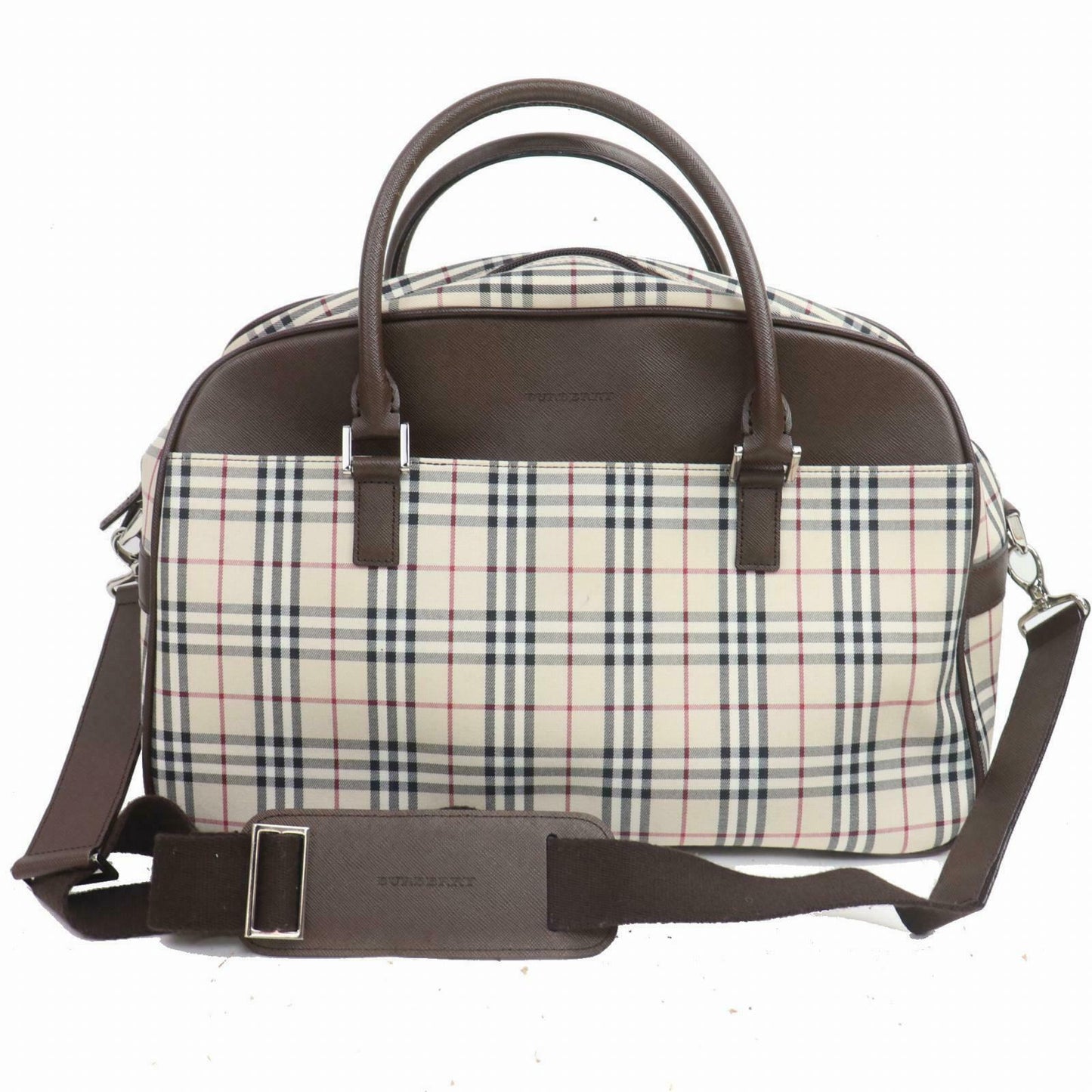 Burberry Hand Bag Light Brown Nylon (SHC7-10103)