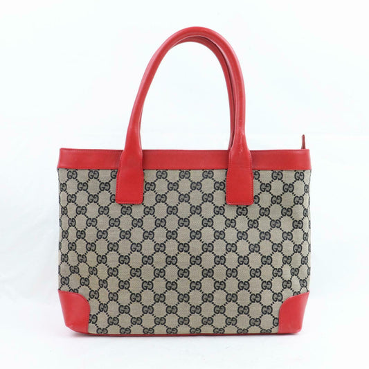 Gucci Red Canvas Tote Style 3