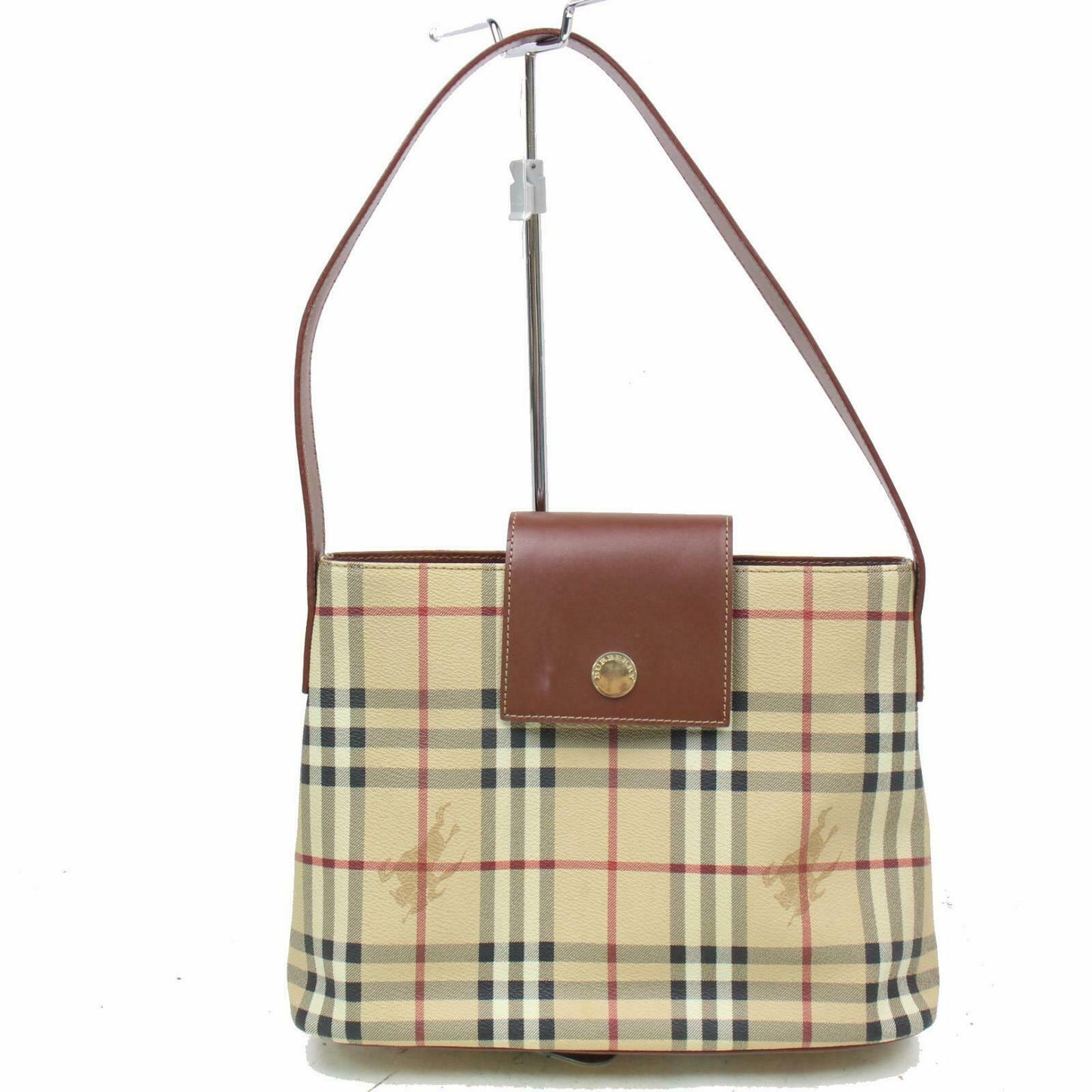 Burberry London Shoulder Bag Beige PVC (SHC1-14792)