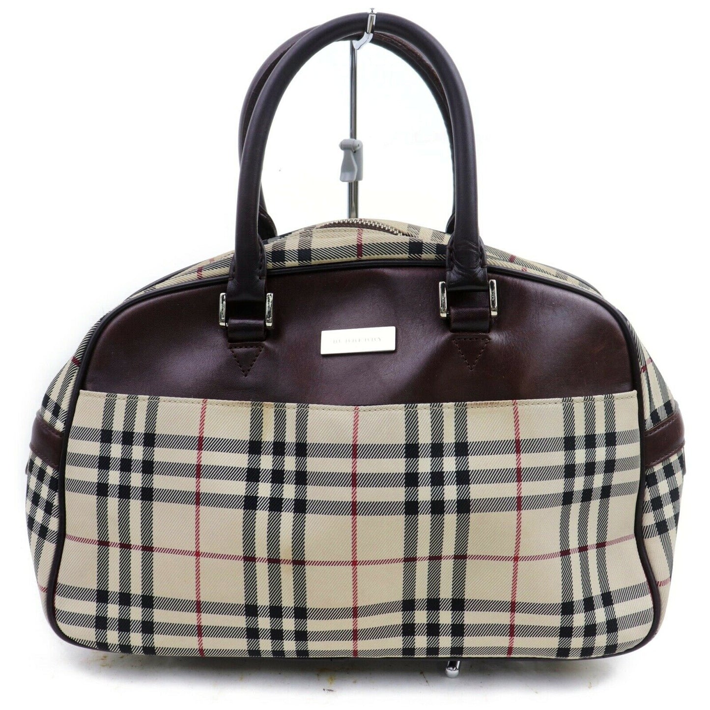 Burberry London Hand Bag Brown Nylon (SHC7-10244)