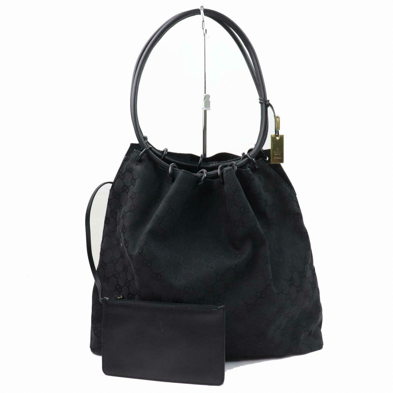 Gucci Brown Leather Canvas Tote Style 41