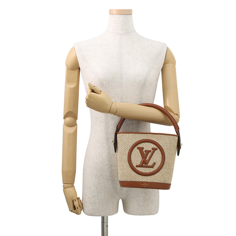 LOUIS VUITTON Petit Bucket Caramel BeigeM59962 Raffia Leather