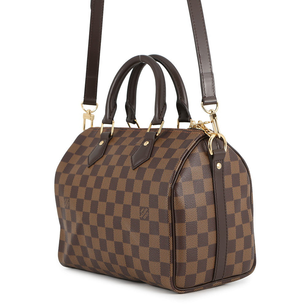 LOUIS VUITTON Speedy Bandouliere RedN40575 Damier Ebene Canvas Size 25