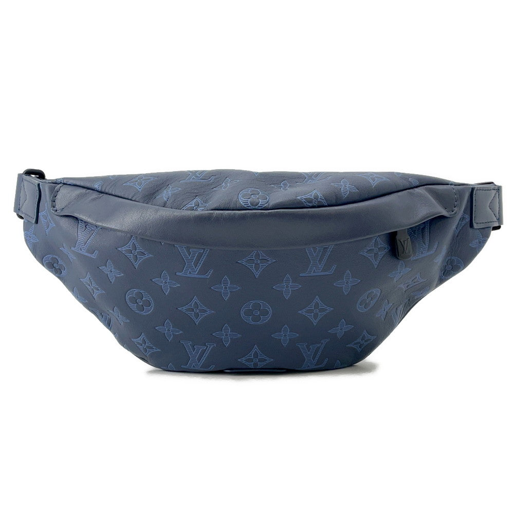 LOUIS VUITTON Discovery Bumbag Noir Navy BlueM45729 Monogram Shadow Size PM