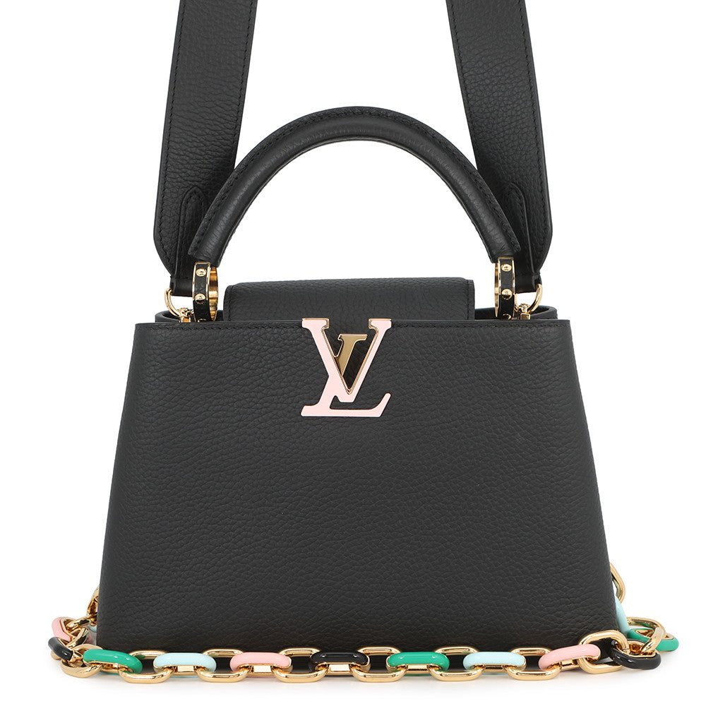 LOUIS VUITTON Capucines NoirM21641 Taurillon Leather Size BB