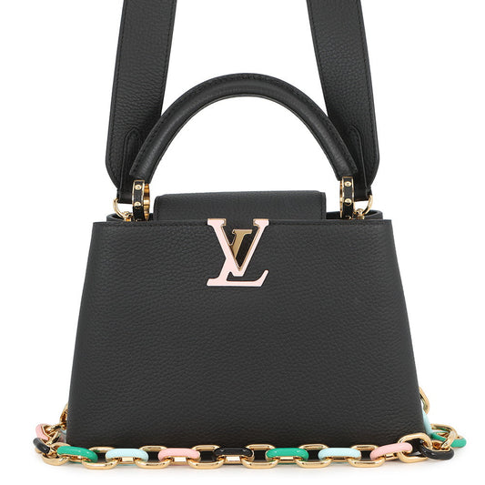 LOUIS VUITTON Capucines NoirM21641 Taurillon Leather Size BB