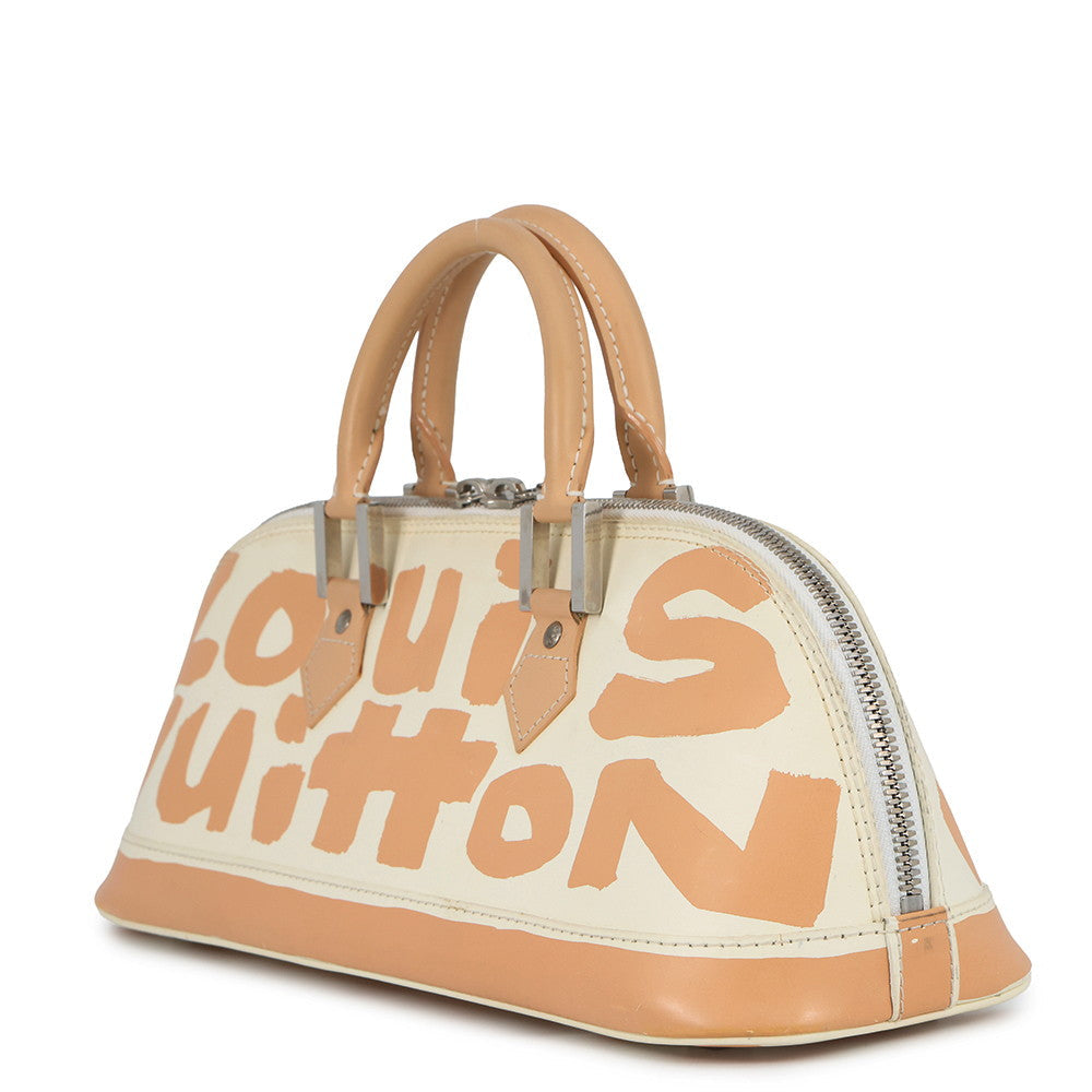 LOUIS VUITTON Alma Horizontal Beige WhiteM92176 Monogram Graffiti