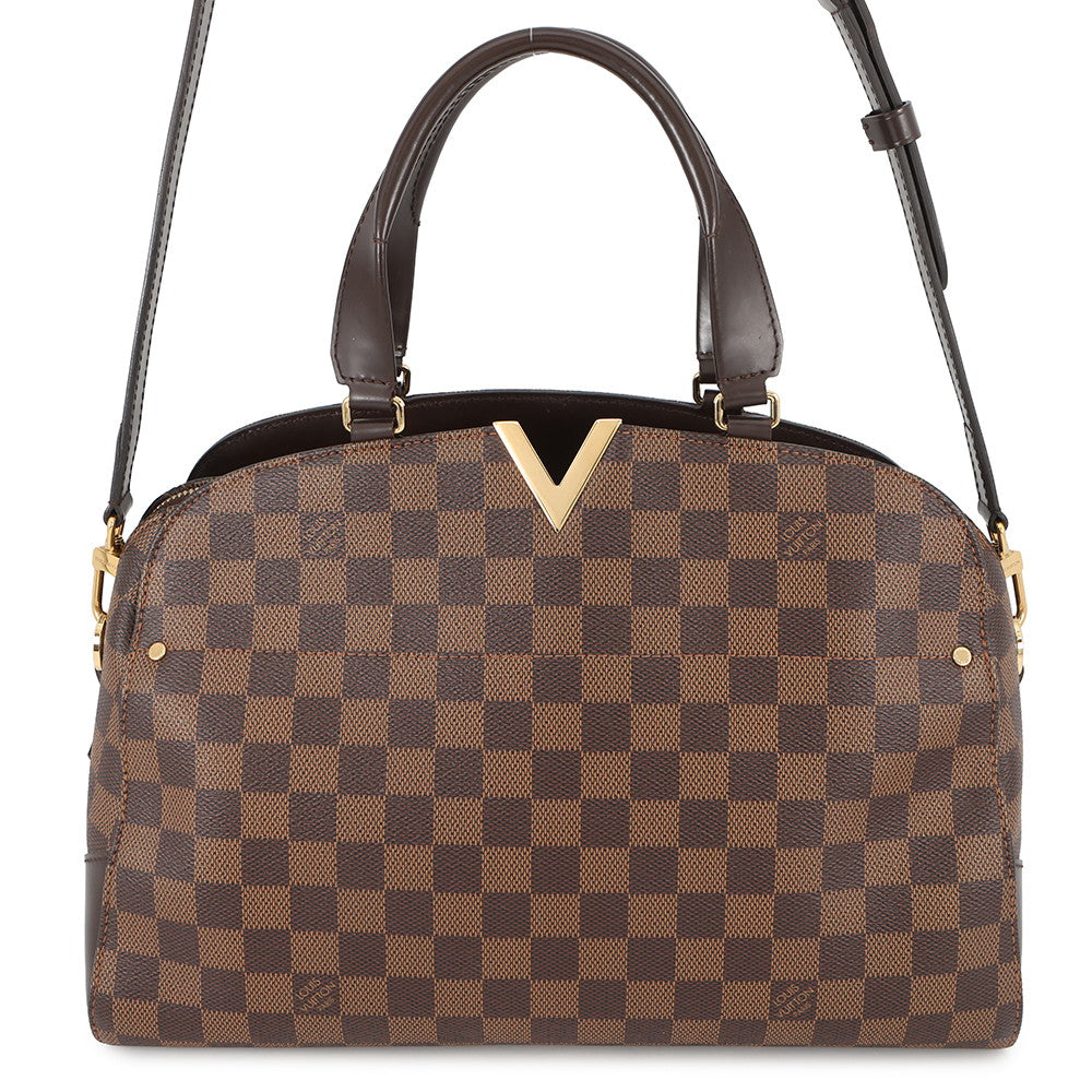 LOUIS VUITTON Kensington Bowling Brown BeigeN41505 Damier Ebene Canvas